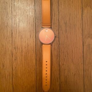 Movado Leather Strap Watch